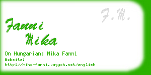 fanni mika business card